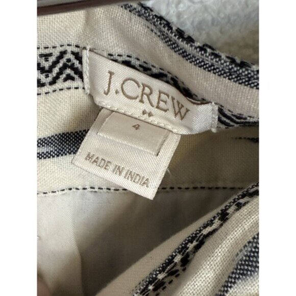 NWT J.‎ Crew Cotton Wrap Knee Length Pencil Skirt Cream & Black Women's Size 4 - Picture 7 of 10
